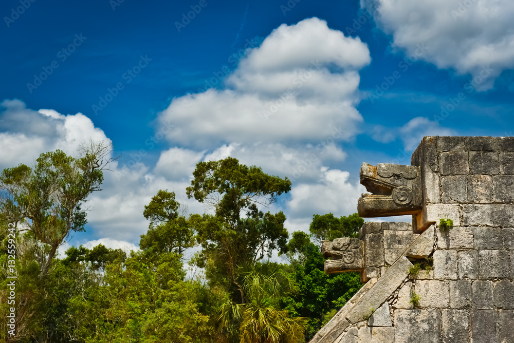 The image of the snake of Chichen Itza The image of the snake of Chichen Itza