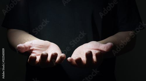 Praying Hands in black background