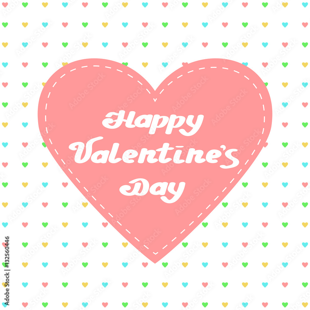  pastel vector greeting card. happy valentines day