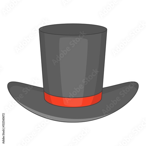 Gentleman hat icon, cartoon style