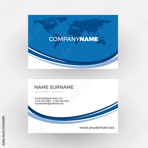 blue world with waves, global business concept. vector professio