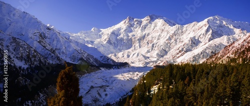 scenic alpine landscape with and mountain ranges. natural mountain background