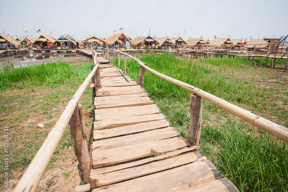  Nong Khai, Thailand, wooden bridge leading to the floatin