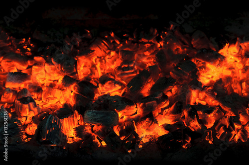Glow charcoal.Destroying fire.