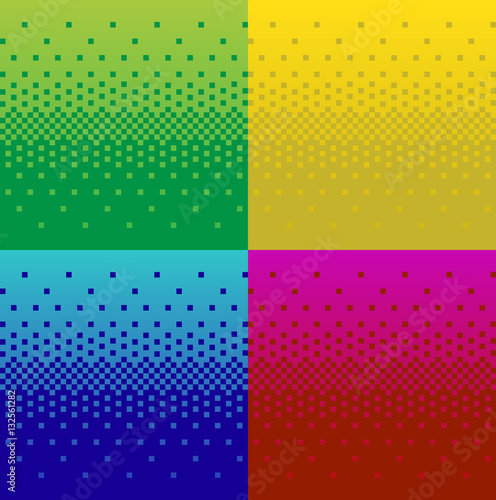 Vintage pixel gradient background. Stock vector, set of