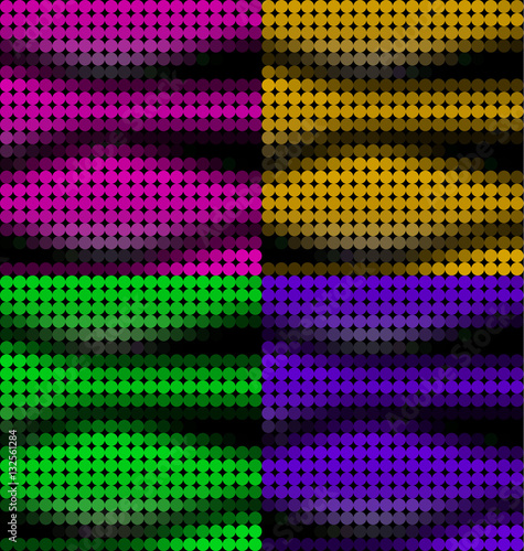 Abstract colorful dotted wavy background, template, set of. - Stock vector