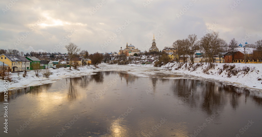 The old provincial Russian city of Torzhok in winter