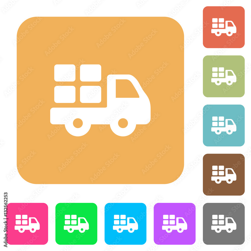 Transport rounded square flat icons Transport rounded square flat icons