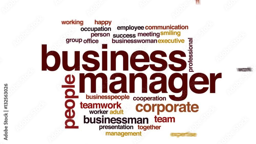 Business manager animated word cloud. Business manager animated word cloud.
