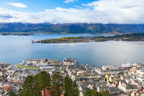 Alesund in Norway with mountains and fjord views © Lars Johansson