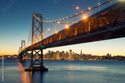Bay Bridge, San Francisco Skyline, Downtown San Francisco, California, USA