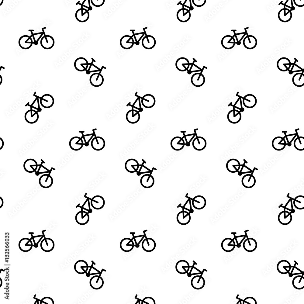 Bicycle seamless pattern black white