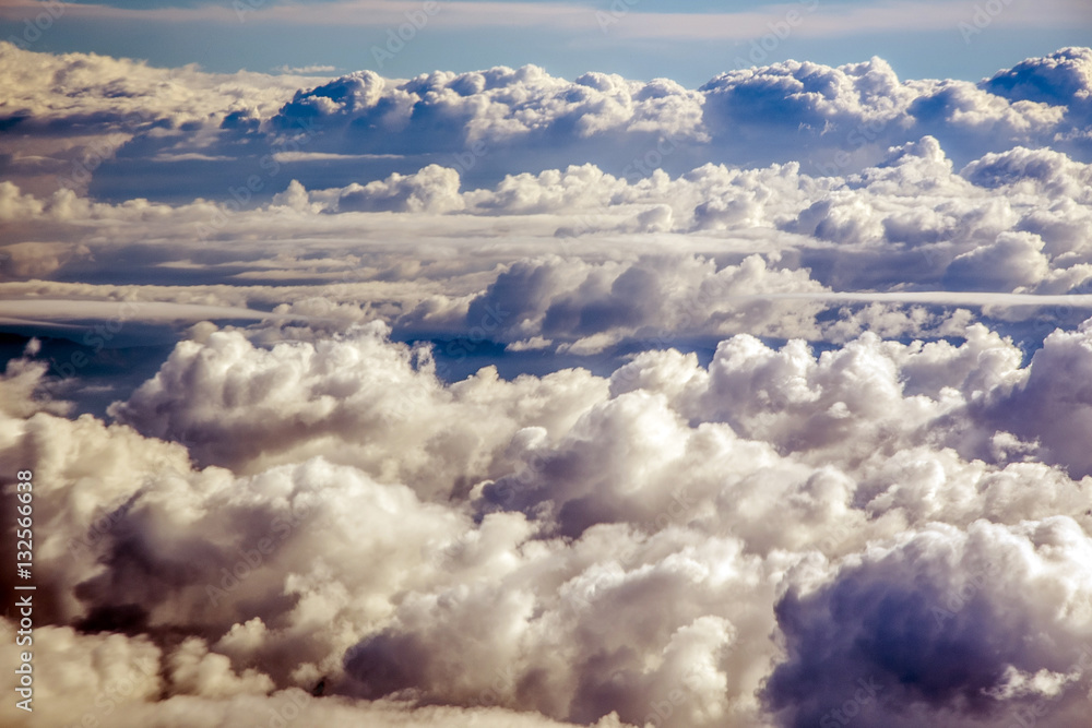 Sky and clouds from a plane over Montenegro 