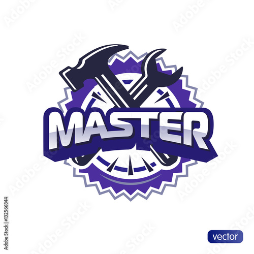 Illustration - text master, hammer and wrench