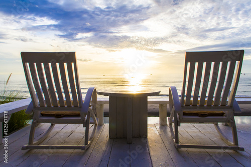 Rocking Chair at the terrace  Sunrise