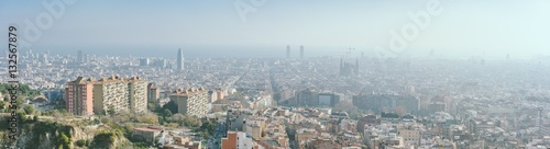 Panoramic view of Barcelona  Spain