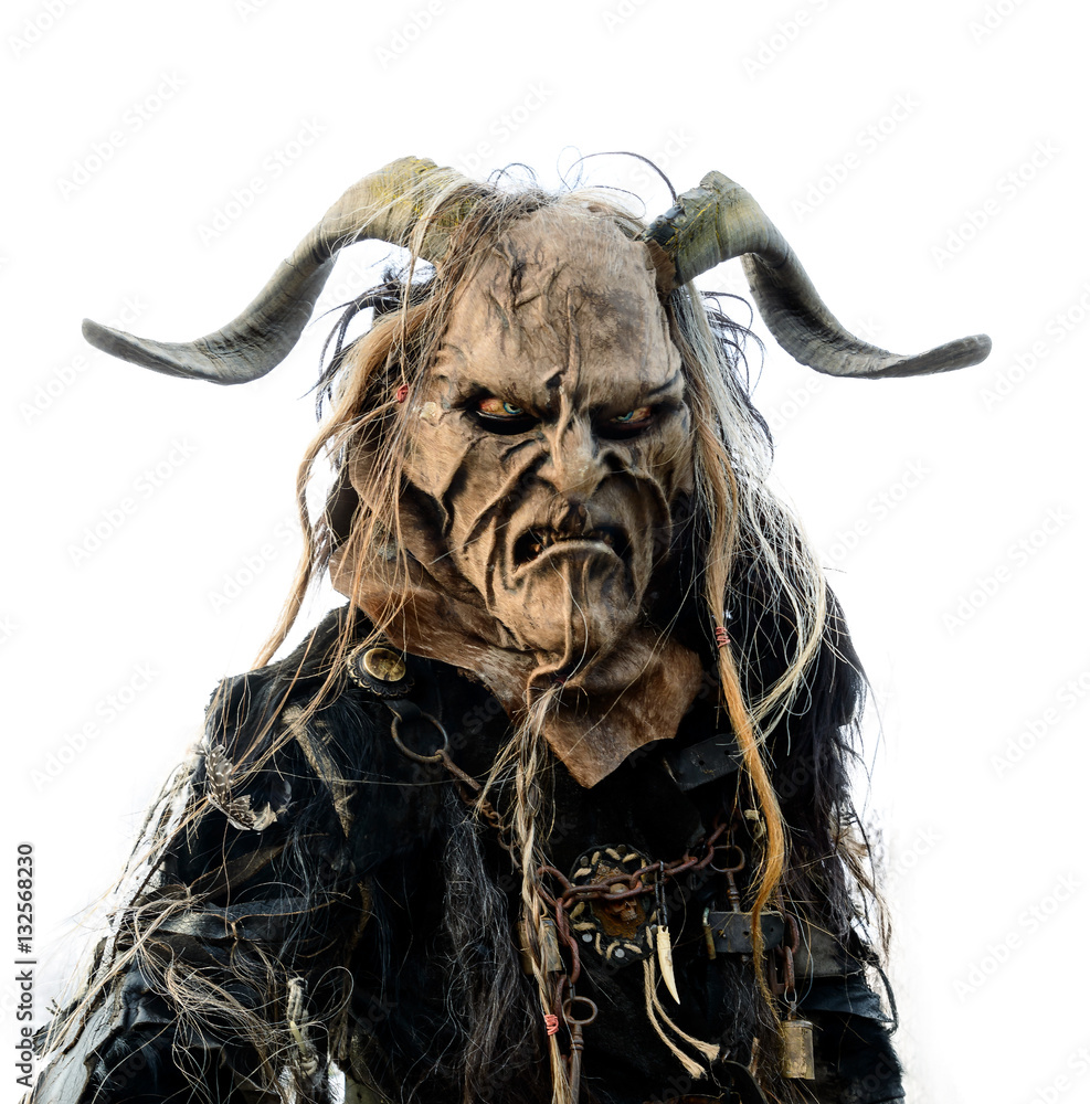 Naklejka premium Ledergesichtsteufel