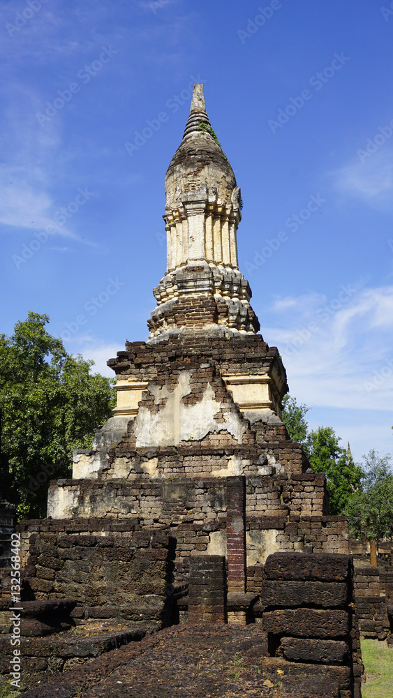 closeup Historical Pagoda Wat chedi seven rows temple closeup Historical Pagoda Wat chedi seven rows temple