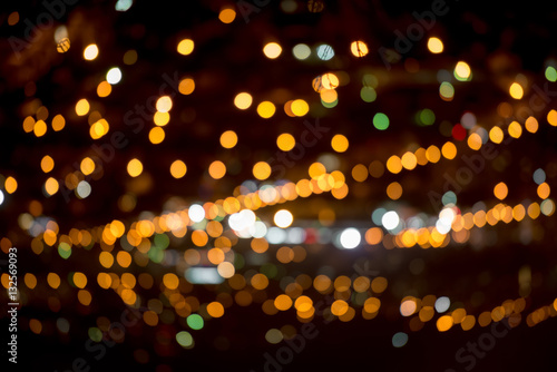 abstract circular natural bokeh background, city lights with hor photo