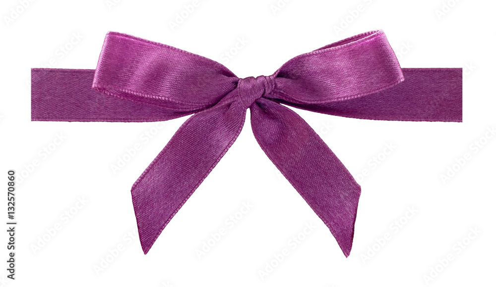 Purple ribbon with a bow isolated on a white background. Purple ribbon with a bow isolated on a white background.