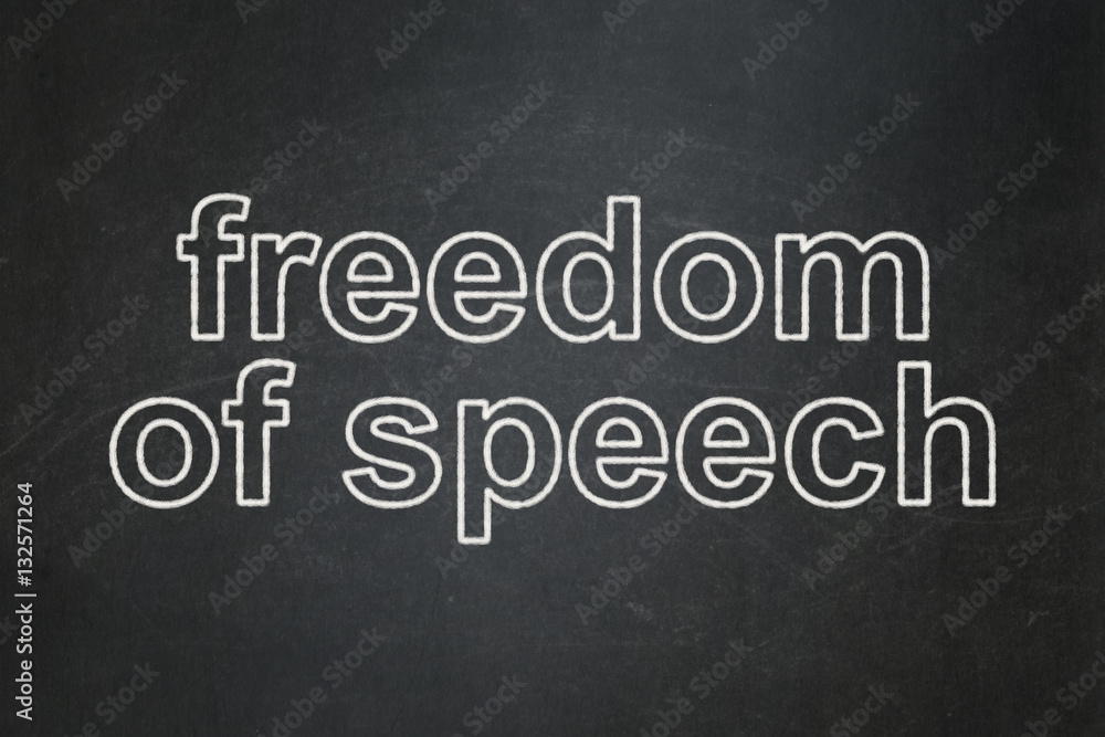 Obraz premium Politics concept: Freedom Of Speech on chalkboard background