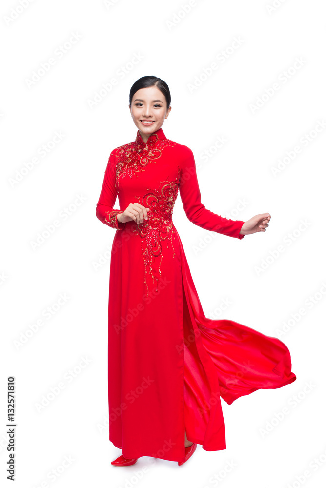 Portrait of a beautiful Asian woman on traditional festival costume. Portrait of a beautiful Asian woman on traditional festival costume.
