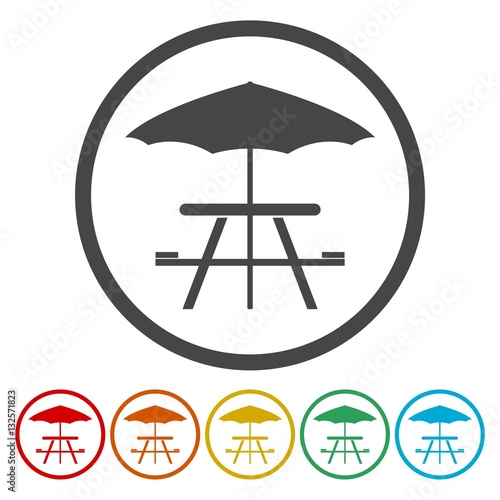 Camping table Icon Vector 