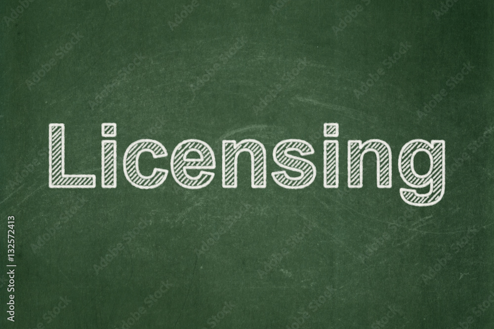 Law concept: Licensing on chalkboard background Law concept: Licensing on chalkboard background