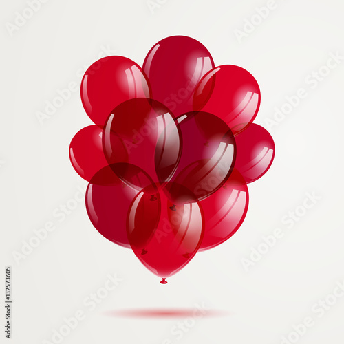 Vector Illustration of Red Balloons