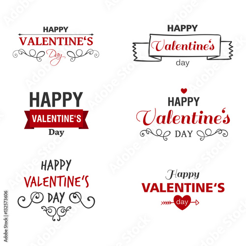 Vector Illustration of Valentines Day Design Elements