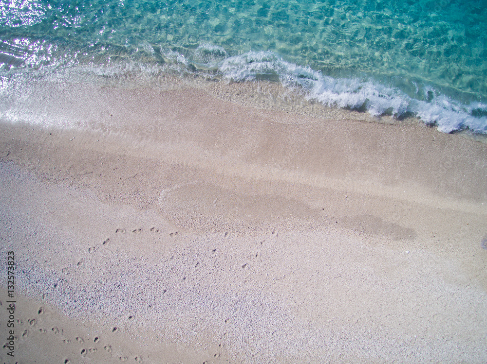Aerial of the amazing Porto Katsiki beach in Lefkada island Greece