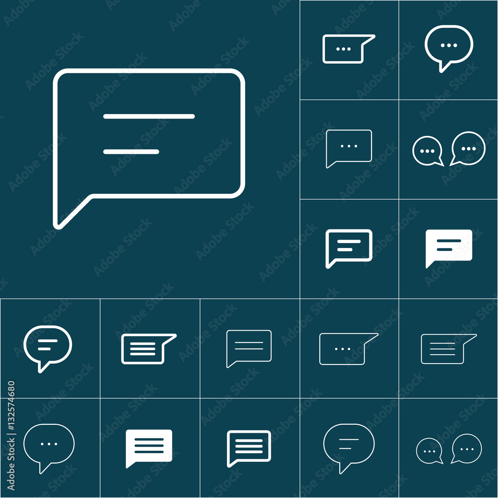 thin line chat, speech, comment, chatting icon on blue backgroun thin line chat, speech, comment, chatting icon on blue backgroun