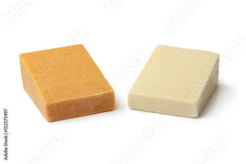 Pieces of traditional english cheese