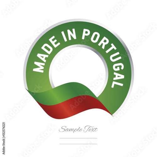 Made in Portugal flag green color label button banner