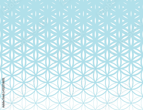 Abstract sacred geometry blue gradient flower of life halftone   pattern