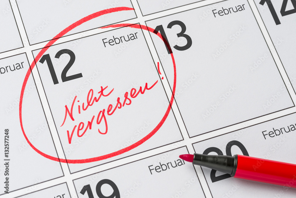 Kalender 12. Februar StockFoto Adobe Stock