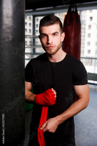 Photo athlete with boxing bandages