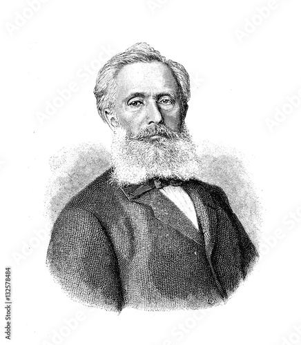 Friedrich Siemens (1826-1904) German inventor in the heat technology applied to glass manufacturing and crematorium, also known for the glass lamp with his name. photo