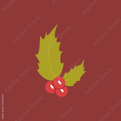 new year rowanberry Vector illustration christmas rowanberry