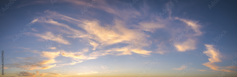 beautiful evening sky over  at sunset