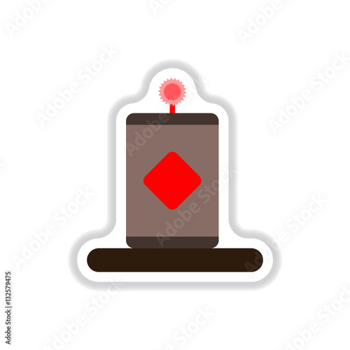 Vector illustration of Chinese new year celebration in paper sticker style little plant