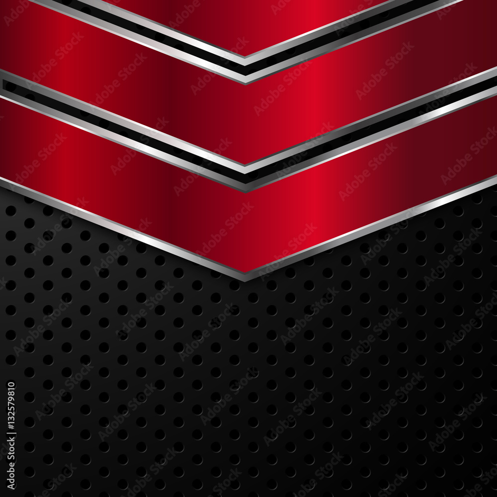 Red and black metallic background. Vector illustration Stock Vector