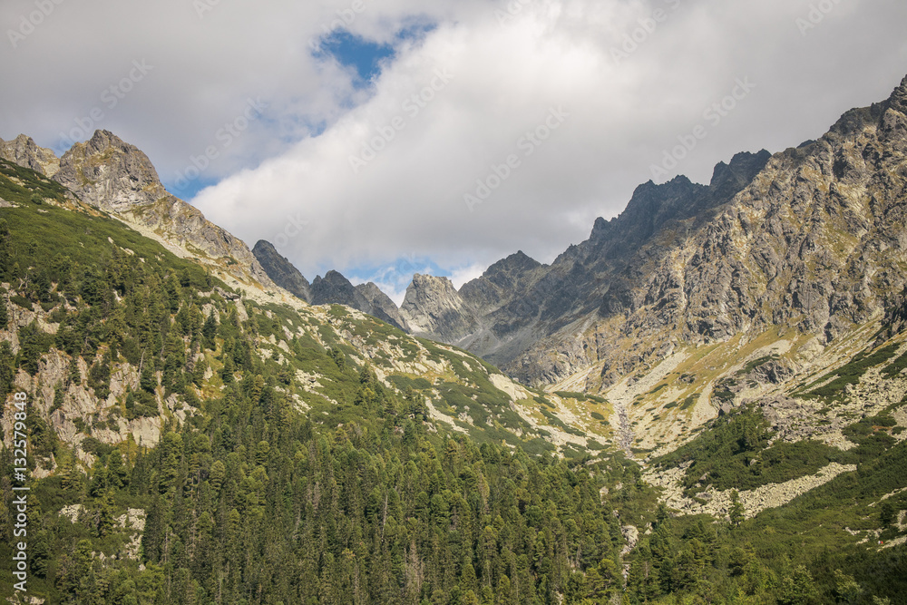 Landscape. View of magnificent mountain range.High Tatras, Slovakia. 