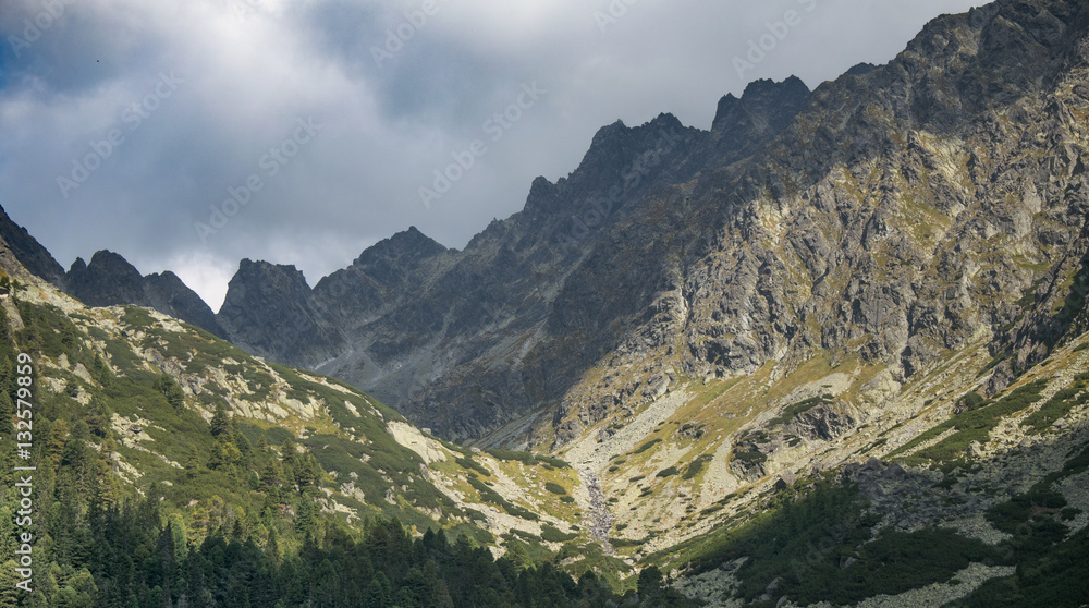 Landscape. View of magnificent mountain range.High Tatras, Slovakia. Landscape. View of magnificent mountain range.High Tatras, Slovakia.