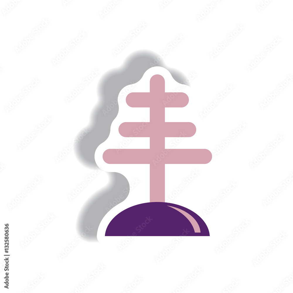Vector illustration in paper sticker style antenna Vector illustration in paper sticker style antenna