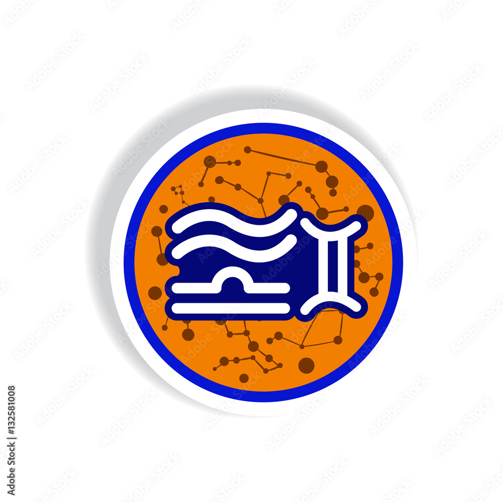 Fototapeta premium stylish icon in paper sticker style air sign zodiac
