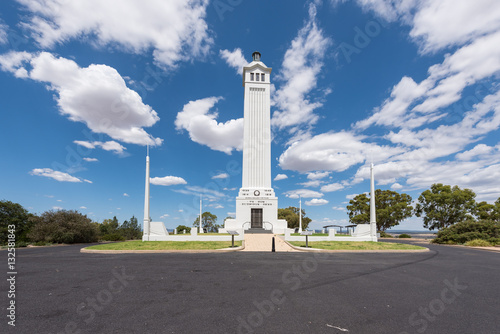 Parkes, New South Wales - December 28, 2016: Memorial Hill is located on Bushman Street, 33 metre high Shrine of Remembrance standing high over Parkes,vantage point for magnificent views.