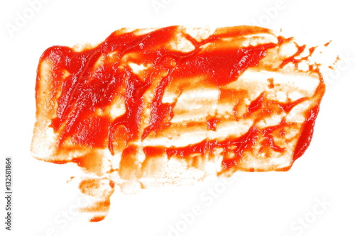 Wallpaper Mural red ketchup splashes isolated on white background, tomato puree texture Torontodigital.ca