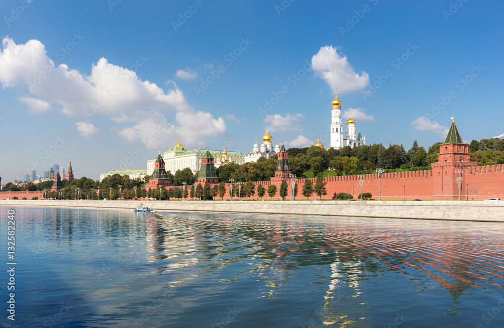 Palace and cathedral in Moscow Kremlin