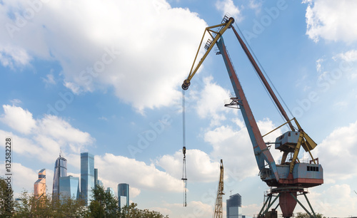 Port crane in Moscow photo